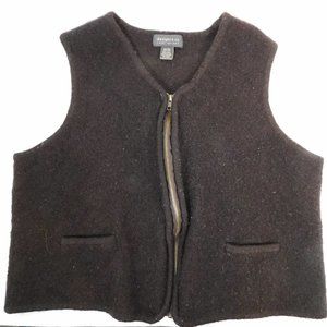 Lane Bryant Brown Wool Vest 26/28 CL3314 0520